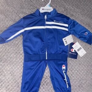 Champion Royal Blue 6 Month Tracksuit with White Stripes